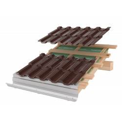 Tigla metalica bimodulara RoofArt Artica, 810 x 1205 x 0.5 mm