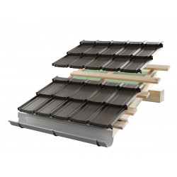 Tigla metalica bimodulara RoofArt Nordica, 810 x 1170 x 0.5 mm